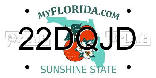 22DQJD Florida License Plate