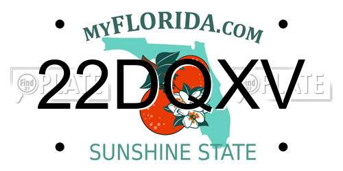 22DQXV Florida License Plate