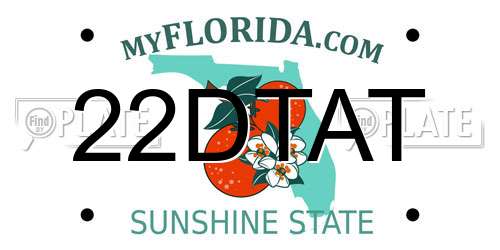 22DTAT Florida License Plate
