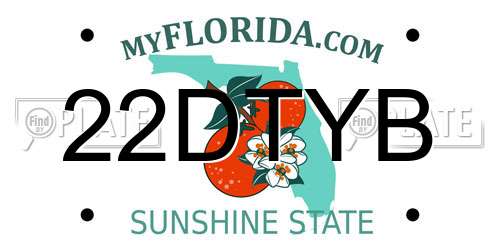 22DTYB Florida License Plate