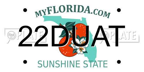 22DUAT Florida License Plate