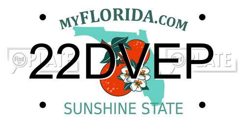 22DVEP Florida License Plate