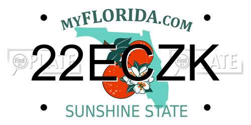 22ECZK Florida License Plate