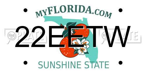 22EETW Florida License Plate
