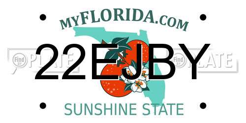 22EJBY Florida License Plate