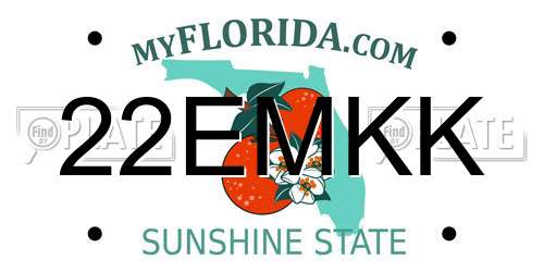 22EMKK Florida License Plate