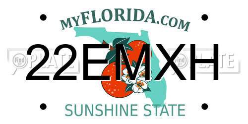 22EMXH Florida License Plate