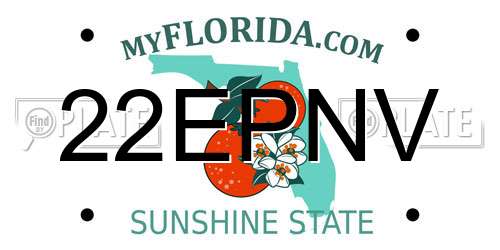 22EPNV Florida License Plate