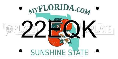 22EQK Florida License Plate