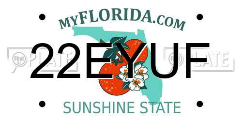 22EYUF Florida License Plate