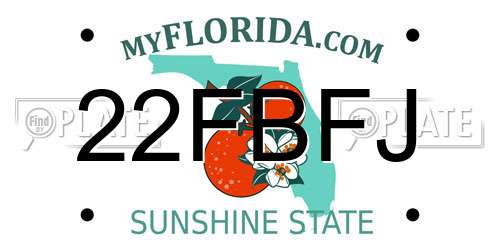 22FBFJ Florida License Plate