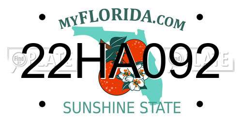 22HA092 Florida License Plate