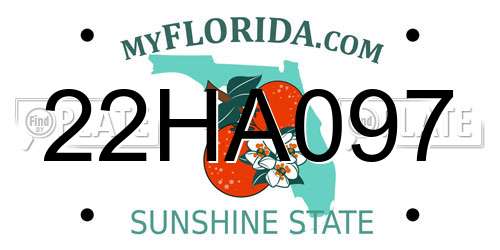22HA097 Florida License Plate