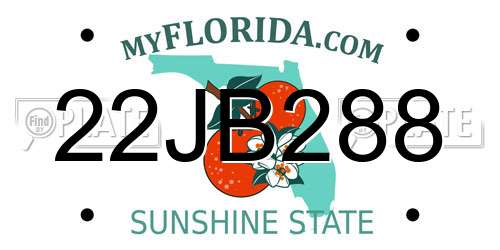 22JB288 Florida License Plate