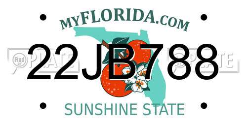 22JB788 Florida License Plate