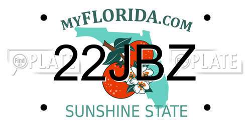 22JBZ Florida License Plate
