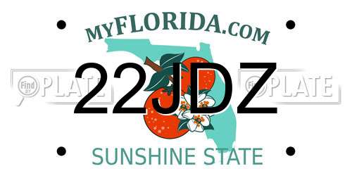 22JDZ Florida License Plate