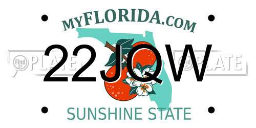 22JQW Florida License Plate