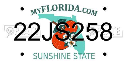 22JS258 Florida License Plate
