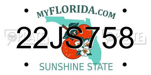 22JS758 Florida License Plate