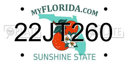 22JT260 Florida License Plate