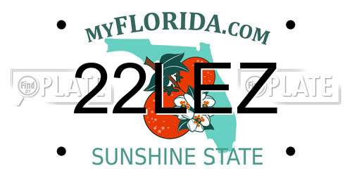 22LEZ Florida License Plate