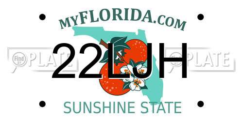 22LJH Florida License Plate