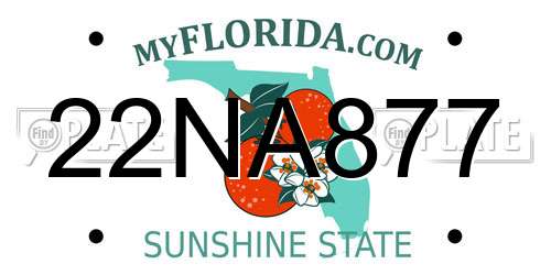 22NA877 Florida License Plate