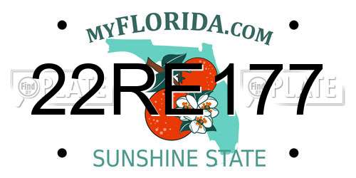 22RE177 Florida License Plate