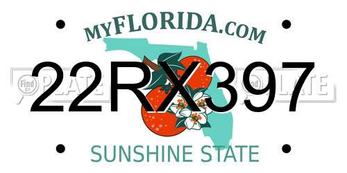 22RX397 Florida License Plate
