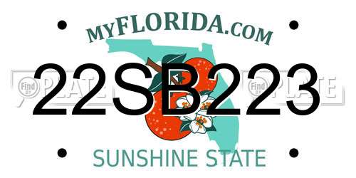 22SB223 Florida License Plate