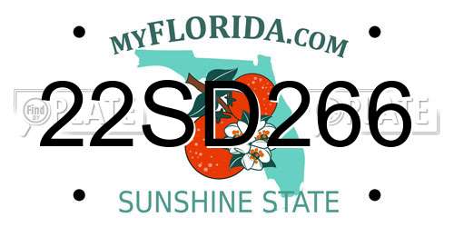 22SD266 Florida License Plate