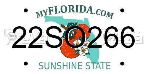 22SO266 Florida License Plate