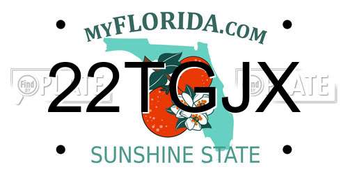22TGJX Florida License Plate