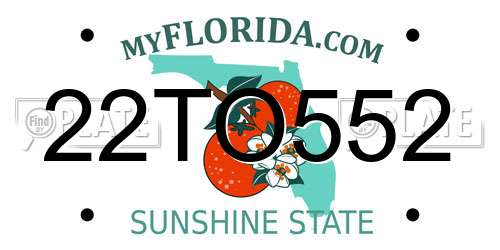22TO552 Florida License Plate
