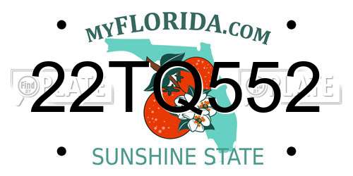 22TQ552 Florida License Plate