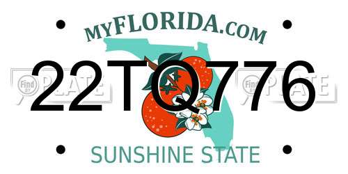 22TQ776 Florida License Plate