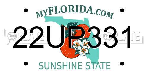 22UP331 Florida License Plate