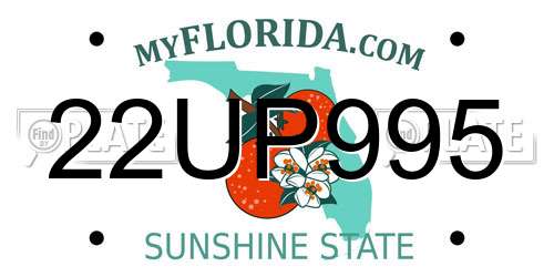 22UP995 Florida License Plate