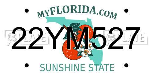 22YM527 Florida License Plate