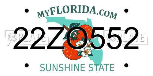 22ZO552 Florida License Plate