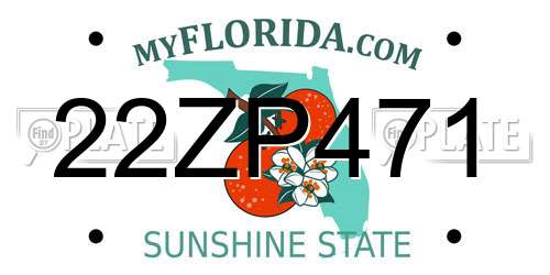 22ZP471 Florida License Plate