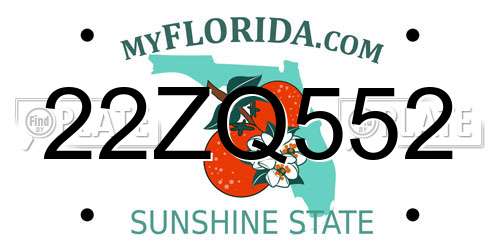 22ZQ552 Florida License Plate