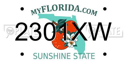 2301XW Florida License Plate
