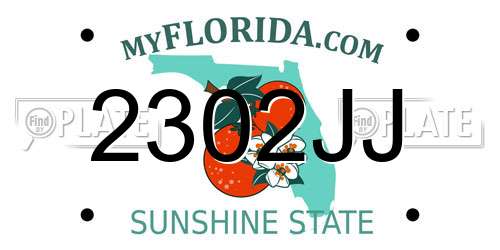 2302JJ Florida License Plate