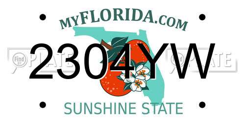 2304YW Florida License Plate