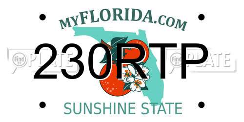 230RTP Florida License Plate