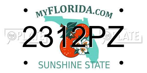 2312PZ Florida License Plate