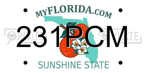 231PCM Florida License Plate