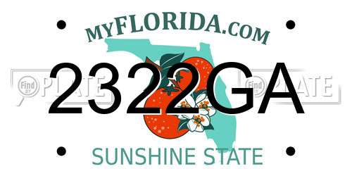 2322GA Florida License Plate